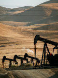Oil Pumps Work the Midway Sunset Oil Field West of Taft, Calif.