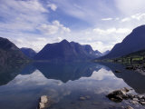 Buy Mountain Reflecting in Fjord Waters, Norway at AllPosters.com