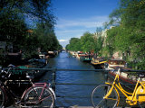 Yellow Bicycle and Canal, Amsterdam, Netherlands