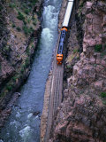 Aerial of Passenger Train in Royal Gorge Near Canon City, Canon City, USA