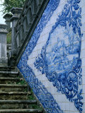 Buy Stone Chairs and Azulejo Tiles, Rococo Palace, Cacela Velha, Portugal at AllPosters.com