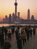 Buy Tai-Chi on the Bund, Oriental Pearl TV Tower and High Rises, Shanghai, China at AllPosters.com