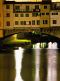 Ponte Vecchio and Arno River at Night, Florence, Italy