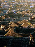 Naxi Architecture on Roofs of Old Town, Lijiang, China