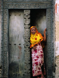 Swahili Girl in Zanzibar Doorway, Bagamoyo, Tanzania