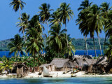 Tropical Island Village on Beach, Panama Photographic Print