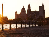 Buy The 'Three Graces' at Sunset, Liverpool, United Kingdom at AllPosters.com