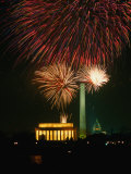 Fireworks Over National Mall and Washington Monument, Washington Dc, USA