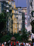 Tram and Crowds on Istiklal Caddesi, Beyoglu District, Istanbul, Turkey