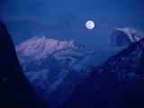 Moon Over the Valley and Half Dome, from the Wawona Tunnel, Yosemite National Park, USA