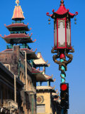 Lamp-Post in Chinatown with Buildings Behind, San Francisco, USA