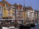 Nyhavn Boats and Cafes, Copenhagen, Denmark