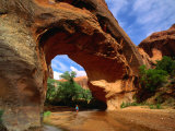 Hiker Underneath Coyote Natural Bridge, Coyote Gulch Hike, Glen Canyon National Recreation Area