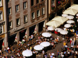 Overhead of Outdoor Cafes on Marienplatz, Munich, Germany