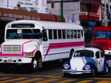 Public Buses and Taxis in Old Town, Acapulco, Mexico