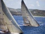 Aerial Photo of J-Class Cutters, Antigua Classic Yacht Regatta, Antigua & Barbuda