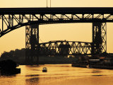 Bridges Over Cuyahoga River at Dusk, Cleveland, United States of America