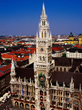 Overhead of Neo-Gothic Neues Rathaus (New Town Hall), Munich, Germany