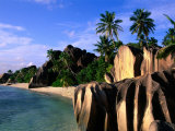 Eroded Granite Formations on Beach, Anse Source D'Argent, Seychelles