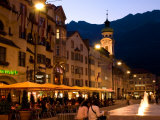 People Relaxing Along Maria Theresien Strasse, Innsbruck, Austria