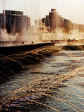Fountains at Sunset, Unirri Square, Bucharest, Romania