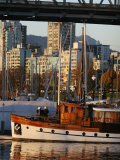 Classic Boat Under Granville Street Bridge, Vancouver, Canada