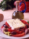 Buy Salad and Bottle of Cretan Olive Oil, Crete, Greece at AllPosters.com