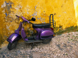 Buy Vespa and Yellow Wall in Old Town, Rhodes, Greece at AllPosters.com