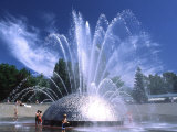 Buy Children Play in the International Fountain of Seattle Center, Seattle, Washington, USA at AllPosters.com