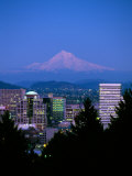 Buy Night View of Downtown and Mt Hood, Portland, Oregon, USA at AllPosters.com