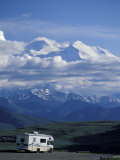 Mt. McKinley and RV, Denali National Park, Alaska, USA Photographic Print