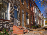 Row Houses in Fells Point Neighborhood, Baltimore, Maryland, USA