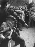 Eisenhower Presidential Campaign Old Lady Held Back by Police with Appearance by Mamie Eisenhower