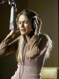 Actress Peggy Lipton in a Recording Studio