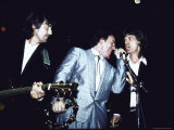 Musicians George Harrison, Bruce Springsteen and Mick Jagger Performing Together Premium Photographic Print