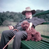 Winston Churchill and Pet Dog Premium Photographic Print