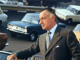 Buy President of Fiat Gianni Agnelli Standing with Cars in Background, at Fiat Factory at AllPosters.com