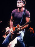 Singer Bruce Springsteen Playing Guitar While Performing on Stage Premium Photographic Print