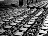 Rows of Finished Jeeps Churned Out in Mass Production for War Effort as WWII Allies
