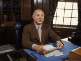 David Sarnoff Chairman of NBC and RCA in His Office in RCA Building in Rockefeller Center