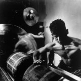 Shirtless Gunners Packing in Bags of Powder Will Fire Huge Shell on Board USS New Jersey, WWII