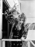 Rock Star Ozzy Osbourne Pouring Water over His Head After Performance at the Live Aid Concert