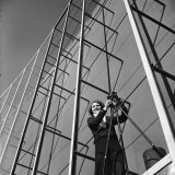 Photographer Margaret Bourke White Setting Up Her Camera at the 1939 New York World