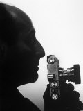 Silhouetted Profile of Photographer Alfred Eisenstaedt with a Camera