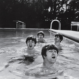 Paul McCartney, George Harrison, John Lennon and Ringo Starr Taking a Dip in a Swimming Pool