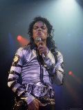 Pop Entertainer Michael Jackson Singing at Event Premium Photographic Print