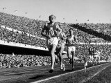 Czech Track and Field Gold Medalist Emil Zatopek, Leading Pack, Competing in 1952 Olympic Games Premium Photographic Print