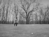 Professional Golfer Herman Keiser Checking His Line, During Masters Golf Tournament
