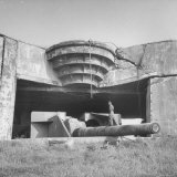 German Guns Shelled Dover Near Cap Gris Nez Resting in Emplacement on German W. Wall Fortifications