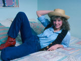 Actress Kate Capshaw Reclining on Bed